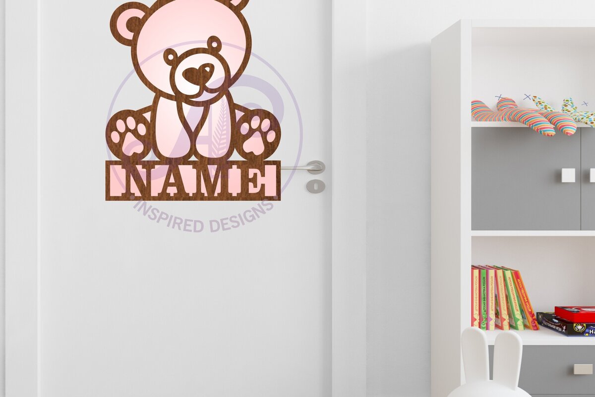 Intra απο ξύλο plywood 3mm-4mm πάχος Πρότυπο κοπής με λέιζερ Sin Name Bear Δίασταση 6x6 cm INTRAFABR-82415000 - Image 3