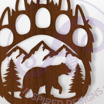 Intra απο ξύλο plywood 3mm-4mm πάχος Επιγραφή Bear Paw Wall Art, . Διάνυσμα Δίασταση 10x10 cm INTRAFABR-116700254 - Image 1