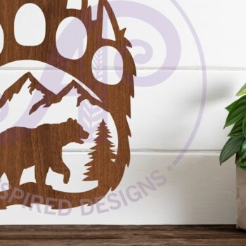 Intra απο ξύλο plywood 3mm-4mm πάχος Επιγραφή Bear Paw Wall Art, . Διάνυσμα Δίασταση 10x10 cm INTRAFABR-116700254 - Image 3