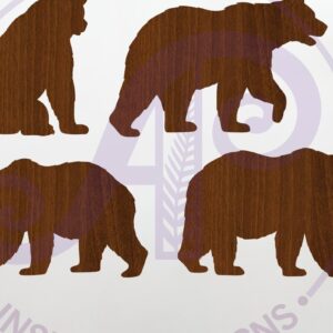 Intra απο ξύλο plywood 3mm-4mm πάχος Bear Silhouette κοπής με λέιζερ τοίχου Δίασταση 12x12 cm INTRAFABR-116700616