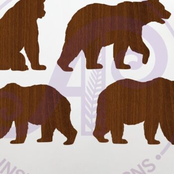 Intra απο ξύλο plywood 3mm-4mm πάχος Bear Silhouette κοπής με λέιζερ τοίχου Δίασταση 12x12 cm INTRAFABR-116700616 - Image 1