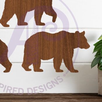 Intra απο ξύλο plywood 3mm-4mm πάχος Bear Silhouette κοπής με λέιζερ τοίχου Δίασταση 12x12 cm INTRAFABR-116700616 - Image 3
