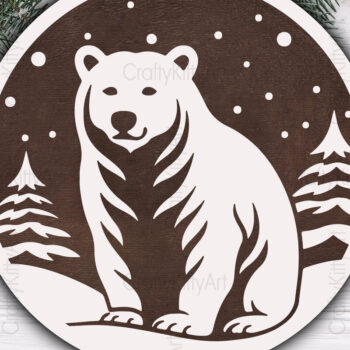 Intra απο ξύλο plywood 3mm-4mm πάχος Bear , Χριστουγεννιάτικο Στολίδι Δίασταση 7x7 cm INTRAFABR-110781095 - Image 3