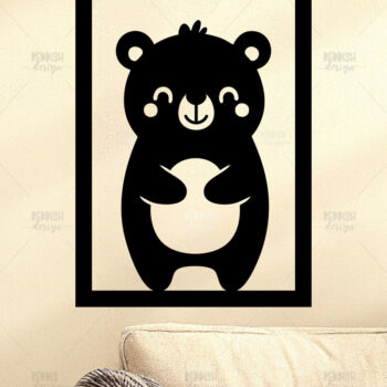 Intra απο ξύλο plywood 3mm-4mm πάχος Bear Wall Art for Nursery Room Δεκ Δίασταση 40x40 cm INTRAFABR-123563569 - Image 1