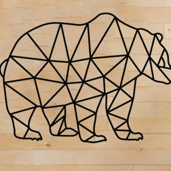 Intra απο ξύλο plywood 3mm-4mm πάχος Διακόσμηση τοίχου αρκούδας, κοπής με λέιζερ Δίασταση 40x40 cm INTRAFABR-62998832 - Image 1