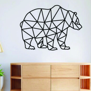 Intra απο ξύλο plywood 3mm-4mm πάχος Διακόσμηση τοίχου αρκούδας, κοπής με λέιζερ Δίασταση 40x40 cm INTRAFABR-62998832 - Image 2