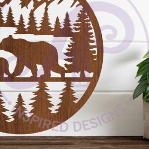 Intra απο ξύλο plywood 3mm-4mm πάχος Επιγραφή τοίχου αρκούδας Σχέδιο κοπής με λέιζερ Δίασταση 12x12 cm INTRAFABR-104083298