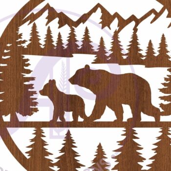 Intra απο ξύλο plywood 3mm-4mm πάχος Επιγραφή τοίχου αρκούδας Σχέδιο κοπής με λέιζερ Δίασταση 12x12 cm INTRAFABR-104083298 - Image 3