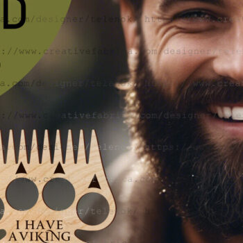 Intra απο ξύλο plywood 3mm-4mm πάχος Beard Comb | Δώρο Ημέρα του Πατέρα Δίασταση 30x20 cm INTRAFABR-97991965 - Image 1