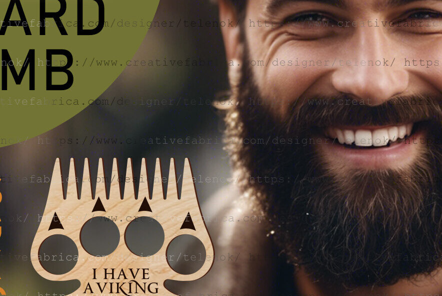 Intra απο ξύλο plywood 3mm-4mm πάχος Beard Comb | Δώρο Ημέρα του Πατέρα Δίασταση 30x20 cm INTRAFABR-97991965 - Image 1