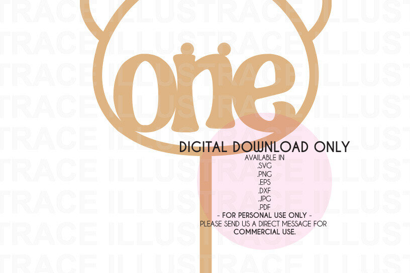 Intra απο ξύλο plywood 3mm-4mm πάχος Bearly One Cake Topper Δίασταση 15x15 cm INTRAFABR-79107422 - Image 1