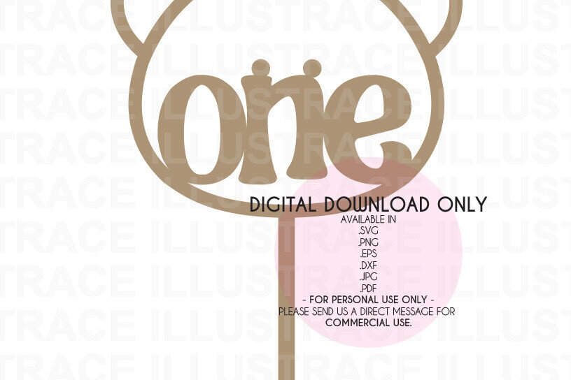 Intra απο ξύλο plywood 3mm-4mm πάχος Bearly One Cake Topper Δίασταση 15x15 cm INTRAFABR-79107422 - Image 2
