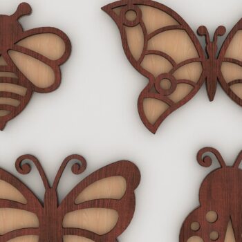 Intra απο ξύλο plywood 3mm-4mm πάχος Πρότυπα λέιζερ Bee Butterfly Ladybug Δίασταση 30x20 cm INTRAFABR-39956554 - Image 1
