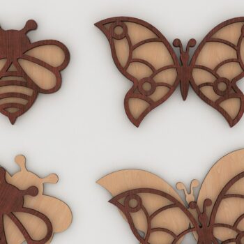 Intra απο ξύλο plywood 3mm-4mm πάχος Πρότυπα λέιζερ Bee Butterfly Ladybug Δίασταση 30x20 cm INTRAFABR-39956554 - Image 2