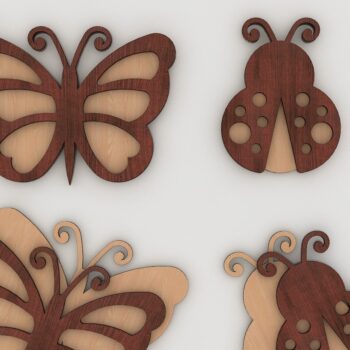 Intra απο ξύλο plywood 3mm-4mm πάχος Πρότυπα λέιζερ Bee Butterfly Ladybug Δίασταση 30x20 cm INTRAFABR-39956554 - Image 3