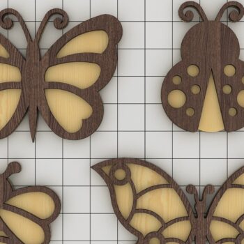 Intra απο ξύλο plywood 3mm-4mm πάχος Πρότυπα λέιζερ Bee Butterfly Ladybug Δίασταση 30x20 cm INTRAFABR-39956554 - Image 4
