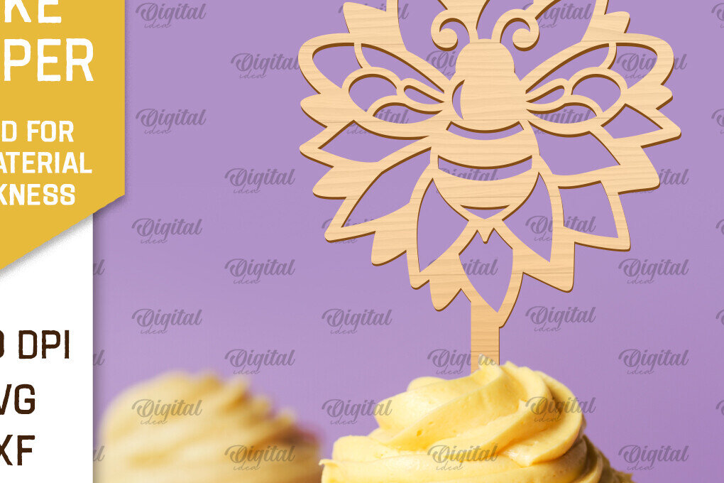 Intra απο ξύλο plywood 3mm-4mm πάχος Bee Cake Topper . Honeycomb Δίασταση 30x20 cm INTRAFABR-101387280 - Image 1