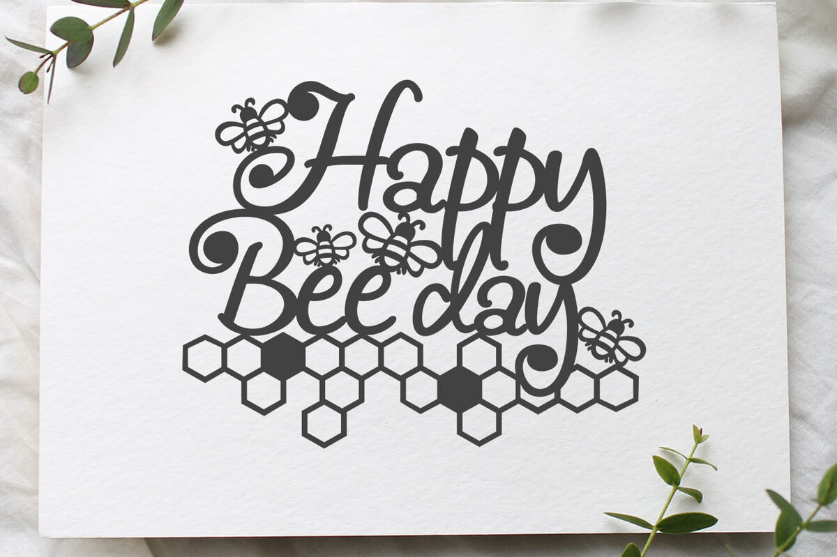 Intra απο ξύλο plywood 3mm-4mm πάχος Bee Cake Topper , Bee Party Δίασταση 15x15 cm INTRAFABR-30220641 - Image 3