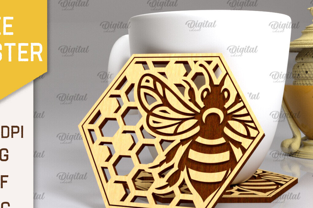 Intra απο ξύλο plywood 3mm-4mm πάχος με σουβέρ μέλισσας. Σουβέρ Honey Bee Δίασταση 30x20 cm INTRAFABR-102892915