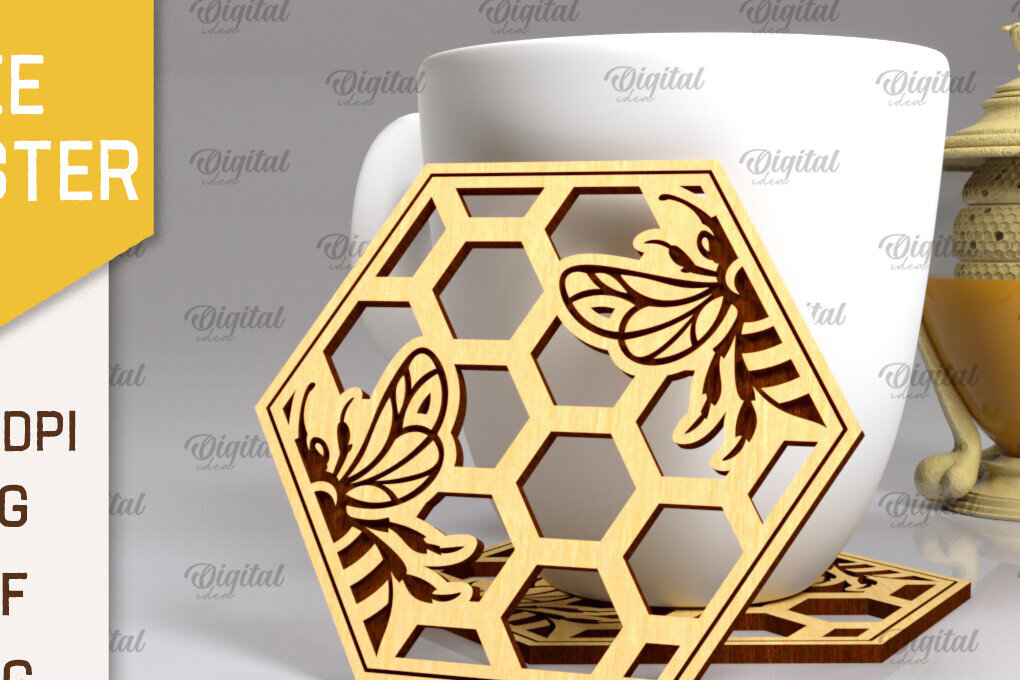 Intra απο ξύλο plywood 3mm-4mm πάχος με σουβέρ μέλισσας. Σουβέρ Honey Bee Δίασταση 30x20 cm INTRAFABR-102892349