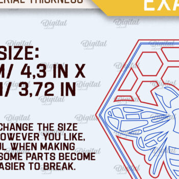 Intra απο ξύλο plywood 3mm-4mm πάχος με σουβέρ μέλισσας. Σουβέρ Honey Bee Δίασταση 30x20 cm INTRAFABR-102892451 - Image 2