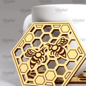 Intra απο ξύλο plywood 3mm-4mm πάχος με σουβέρ μέλισσας. Σουβέρ Honey Bee Δίασταση 30x20 cm INTRAFABR-102892496