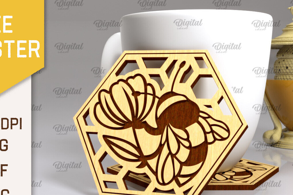 Intra απο ξύλο plywood 3mm-4mm πάχος με σουβέρ μέλισσας. Σουβέρ Honey Bee Δίασταση 30x20 cm INTRAFABR-102892568