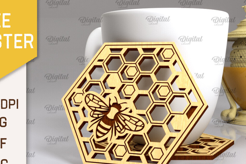 Intra απο ξύλο plywood 3mm-4mm πάχος με σουβέρ μέλισσας. Σουβέρ Honey Bee Δίασταση 30x20 cm INTRAFABR-102892647