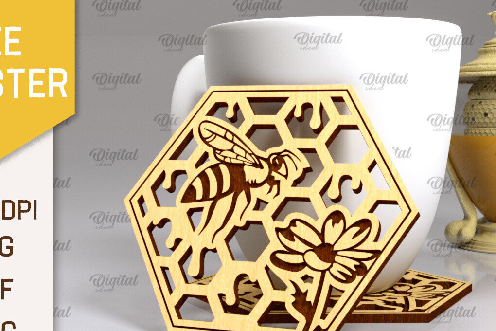 Intra απο ξύλο plywood 3mm-4mm πάχος με σουβέρ μέλισσας. Σουβέρ Honey Bee Δίασταση 30x20 cm INTRAFABR-102892723