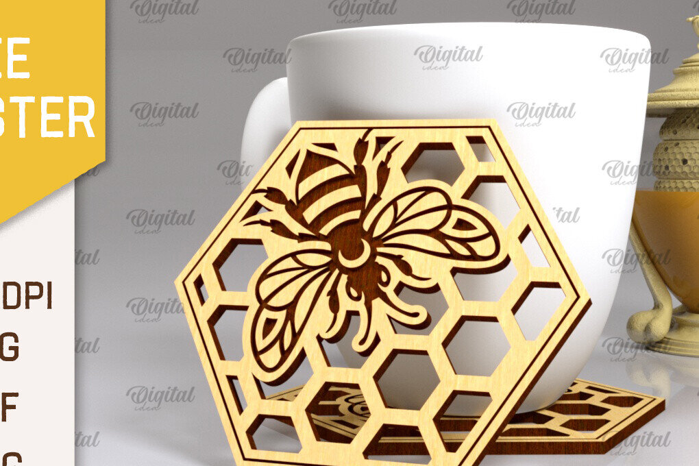 Intra απο ξύλο plywood 3mm-4mm πάχος με σουβέρ μέλισσας. Σουβέρ Honey Bee Δίασταση 30x20 cm INTRAFABR-102892789