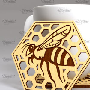 Intra απο ξύλο plywood 3mm-4mm πάχος με σουβέρ μέλισσας. Σουβέρ Honey Bee Δίασταση 30x20 cm INTRAFABR-102892285