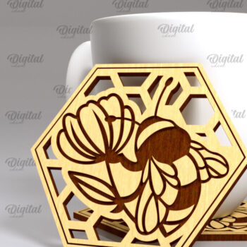 Intra απο ξύλο plywood 3mm-4mm πάχος Σουβέρ μελισσών Δέσμη κοπής με λέιζερ. Μέλισσα Δίασταση 30x20 cm INTRAFABR-102895308 - Image 7