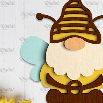 Intra απο ξύλο plywood 3mm-4mm πάχος Bee Gnome . Μέλι με μέλισσας Δίασταση 30x20 cm INTRAFABR-100936220 - Image 1