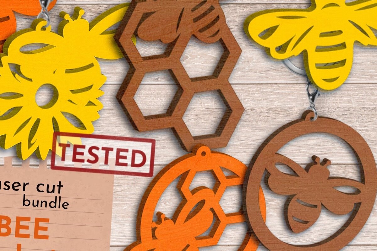 Intra απο ξύλο plywood 3mm-4mm πάχος μπρελόκ μελισσών, Δίασταση 6x6 cm INTRAFABR-75098335