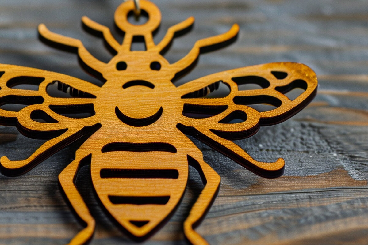 Intra απο ξύλο plywood 3mm-4mm πάχος Μπρελόκ Μέλισσας Σχέδιο Cut  Δίασταση 4x4 cm INTRAFABR-99459784