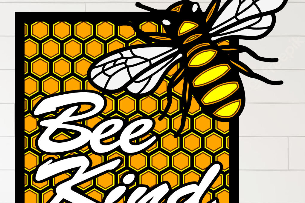 Intra απο ξύλο plywood 3mm-4mm πάχος Bee Kind BeeHive 3D Layered Shadowbox Δίασταση 20x30 cm INTRAFABR-28070354