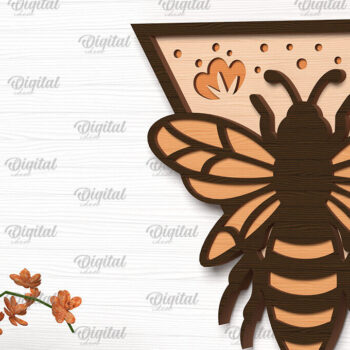 Intra απο ξύλο plywood 3mm-4mm πάχος Διακόσμηση τοίχου με στρώματα μέλισσας Δίασταση 30x20 cm INTRAFABR-100380180 - Image 1