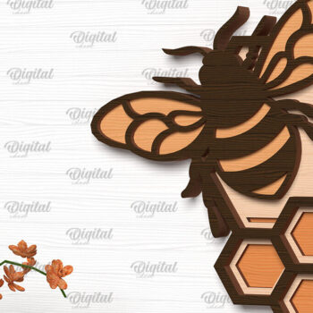 Intra απο ξύλο plywood 3mm-4mm πάχος Διακόσμηση τοίχου με στρώματα μέλισσας Δίασταση 30x20 cm INTRAFABR-100380411 - Image 1