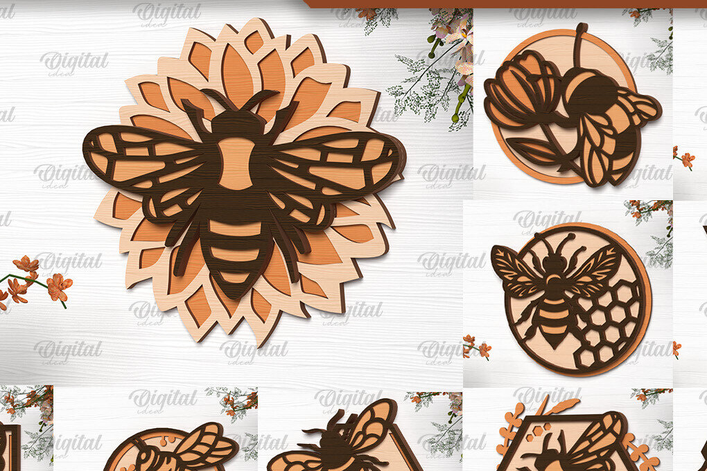 Intra απο ξύλο plywood 3mm-4mm πάχος Δέσμη κοπής με λέιζερ διακοσμητικά τοίχου με στρώματα μέλισσας Δίασταση 30x20 cm INTRAFABR-100464366