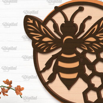 Intra απο ξύλο plywood 3mm-4mm πάχος Δέσμη κοπής με λέιζερ διακοσμητικά τοίχου με στρώματα μέλισσας Δίασταση 30x20 cm INTRAFABR-100464366 - Image 5