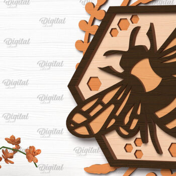 Intra απο ξύλο plywood 3mm-4mm πάχος Δέσμη κοπής με λέιζερ διακοσμητικά τοίχου με στρώματα μέλισσας Δίασταση 30x20 cm INTRAFABR-100464366 - Image 7