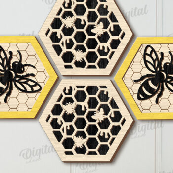 Intra απο ξύλο plywood 3mm-4mm πάχος Bee Mini Sign Cut  Δίασταση 30x20 cm INTRAFABR-123494168 - Image 1