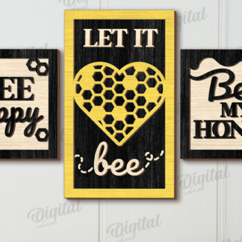 Intra απο ξύλο plywood 3mm-4mm πάχος Bee Mini Sign Cut  Δίασταση 30x20 cm INTRAFABR-123494239 - Image 1