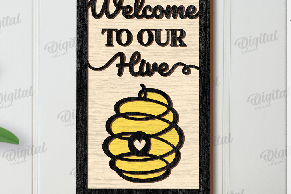 Intra απο ξύλο plywood 3mm-4mm πάχος Bee Mini Signs Cut  Δίασταση 30x20 cm INTRAFABR-123624925 - Image 5