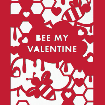Intra απο ξύλο plywood 3mm-4mm πάχος Bee My Valentine Greetings Card Δίασταση 15x15 cm INTRAFABR-59088252 - Image 1