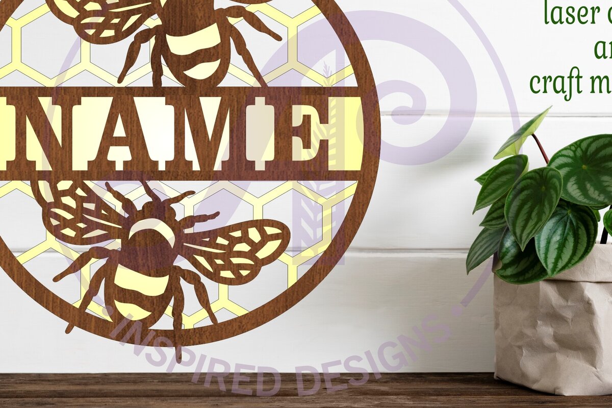Intra απο ξύλο plywood 3mm-4mm πάχος Πρότυπο Sin Name Bee Δίασταση 6x6 cm INTRAFABR-91857427 - Image 1