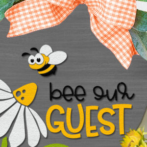 Intra απο ξύλο plywood 3mm-4mm πάχος Bee Our Guest , Πινακίδα πόρτας με στρώσεις Δίασταση 30x20 cm INTRAFABR-116285231