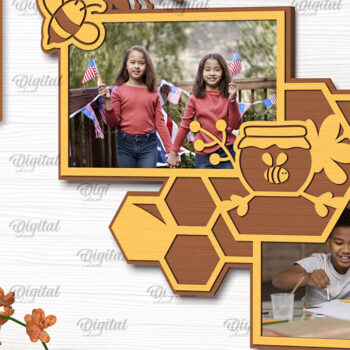 Intra απο ξύλο plywood 3mm-4mm πάχος κορνίζας μελισσών. Honeycomb Δίασταση 20x30 cm INTRAFABR-102418283 - Image 1