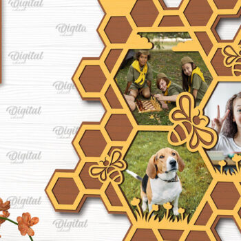 Intra απο ξύλο plywood 3mm-4mm πάχος κορνίζας μελισσών. Honeycomb Δίασταση 20x30 cm INTRAFABR-102417567 - Image 1