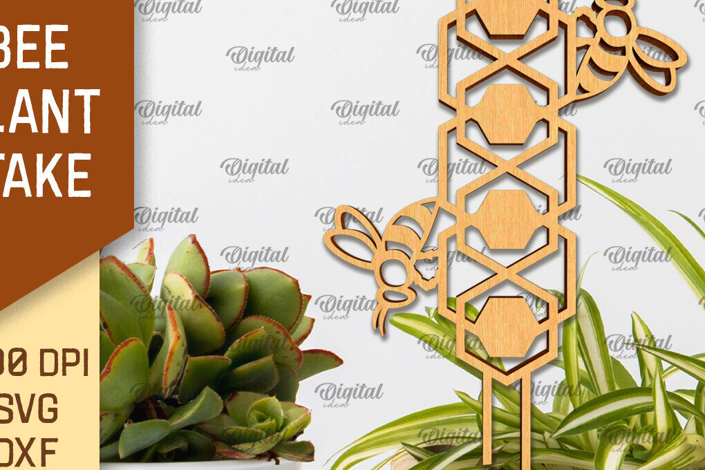 Intra απο ξύλο plywood 3mm-4mm πάχος Bee Plant Stake . Bee Design Δίασταση 30x20 cm INTRAFABR-99934428